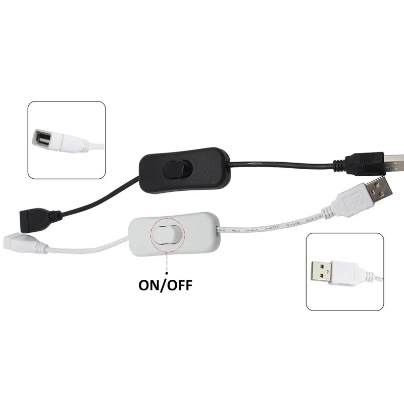 1/2/3/4pcs USB Cable With Switch ON/OFF Cable Extension Toggle For USB LED String USB Gadget USB Power Supply Device Tools
