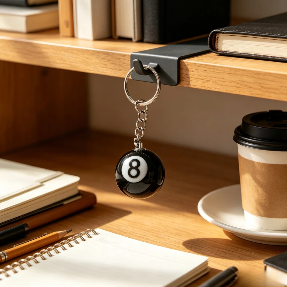 1pc No8 Billiards Keychain Pendant - Fun Creative Accessory for Car Keys, Backpacks, Wallets