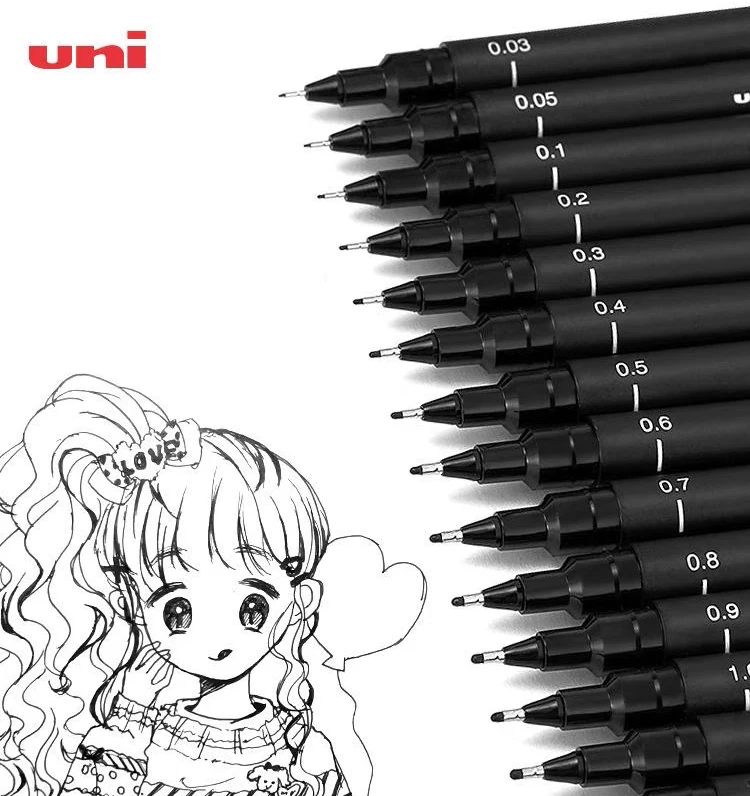 

1pc Japan Uni Pin Fineliner Drawing Pen PIN-200 Waterproof Hook Pen Art Pen Black ink