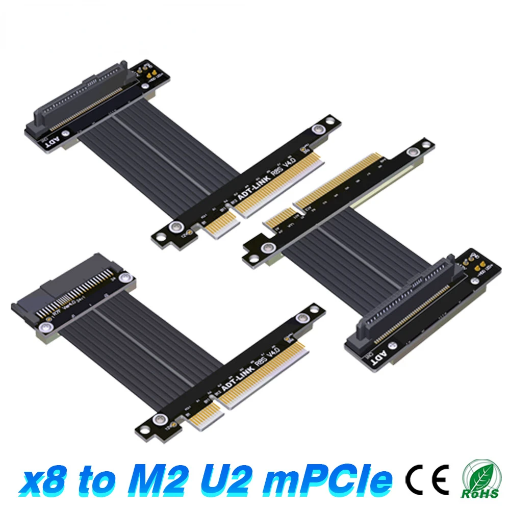 

ADT-Link PCIE 3.0 4.0 x8 Adapter to M.2 NVMe M2 WiFi U.2 SFF-8639 SSD Mini-PCIe Extension Cable PCI-E 8X Graphics Riser Extender