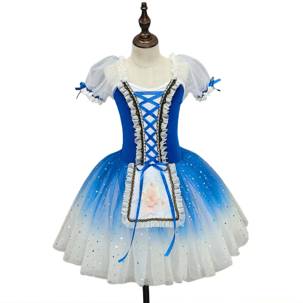 children's-ballet-dance-dress-cute-puff-sleeve-tutu-skirt-lace-up-bodice-ballerina-outfit-for-girls-ideal-for-performance-hallow