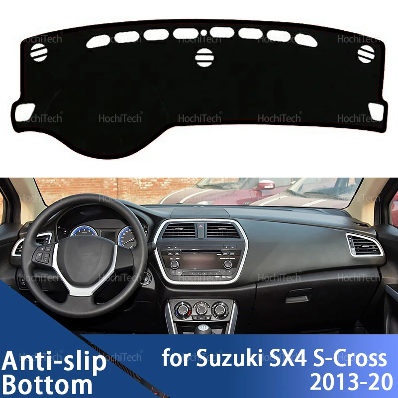For Suzuki SX4 S-Cross 2013-20 Car Dashboard Cover Avoid Light Pad Instrument Platform Cover Mat Carpet Accessories