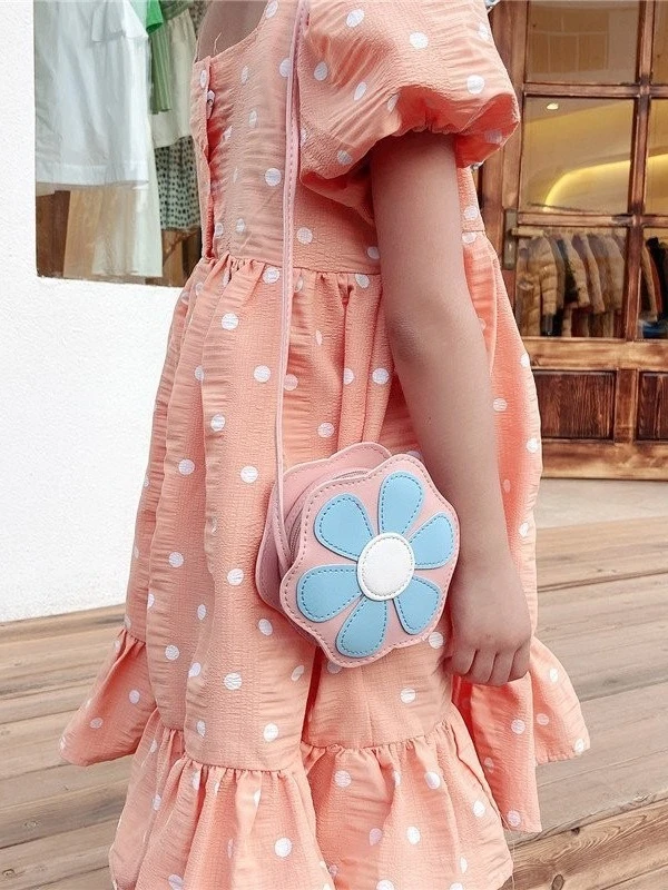 Coin Purse Wallet Kids Mini Crossbody Bag Shoulder Bags Girls Messenger BagChildren Cute Flower Shoulder Bag