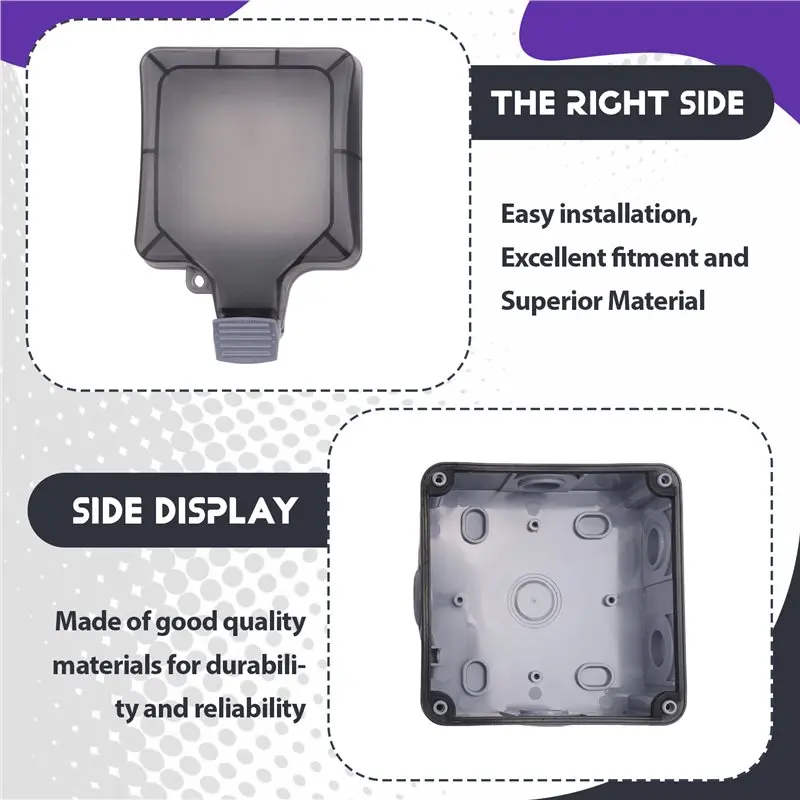 AT05-IP66 Outdoor Extension Lead 16A Rainproof Charging Socket Outdoor Socket Waterproof Box With Independent Switch(EU Plug)
