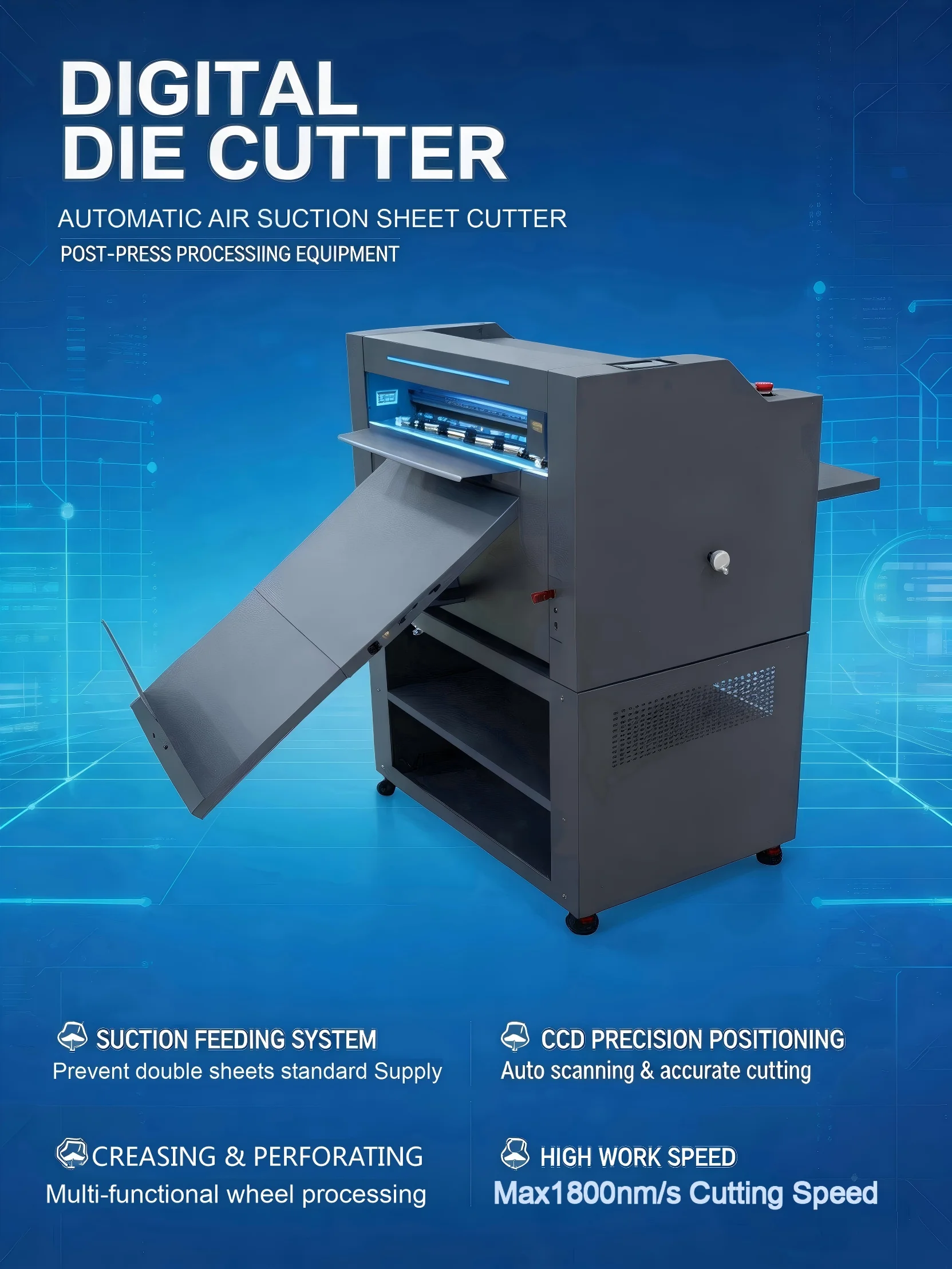 ASR-350MAX Automatic Color Box Wheel Creasing And Perforating Die Cutter Sticker Sheet Label Half Cutting Machine