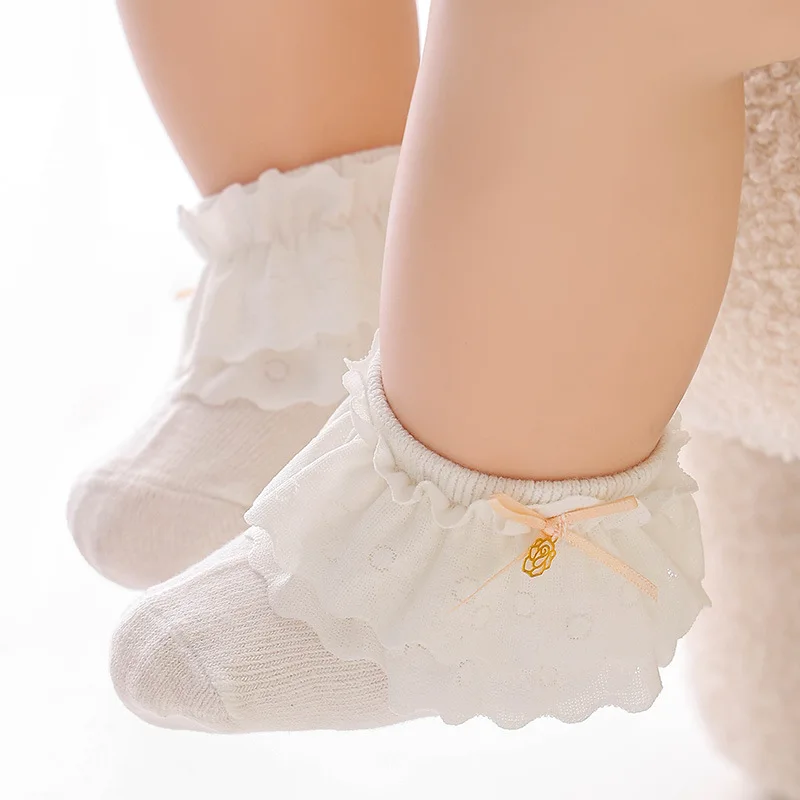 0-18 Months Spring and Winter Korean Version of Fashion Lace Princess Socks Soft Elastic Leg Tights for Baby Girls