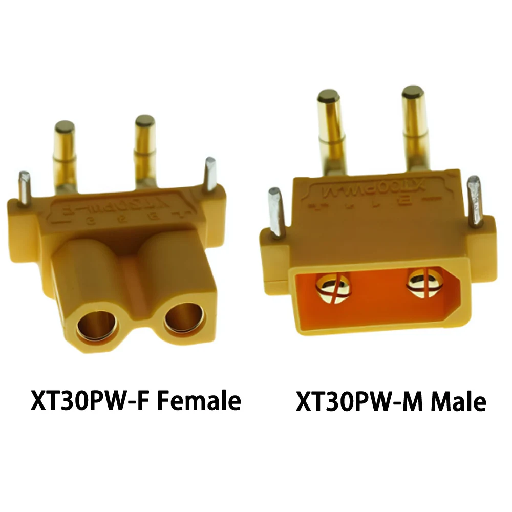 XT30PW-F/M horizontal soldering board plug board connector gold-plated high current power connector 20A aviation plug