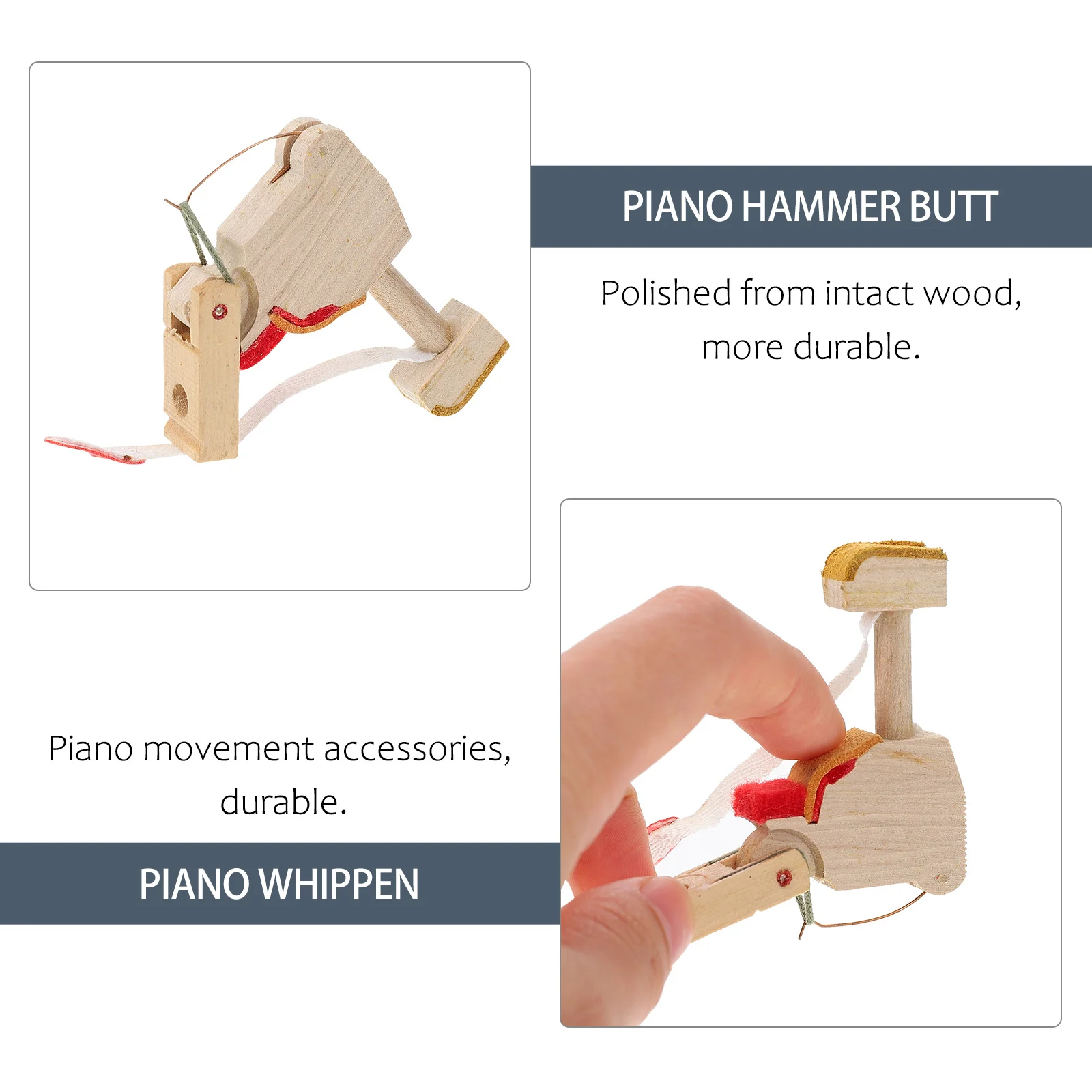 

2Pcs High Quality Piano Hammer Butts Smooth Wooden Whippen for Upright Pianos Easy to Use Khaki Piano Hammer Butt