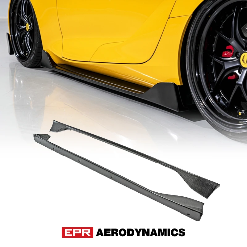 For 2019+ Toyota Supra A90/A91 AIMGA Type Carbon Fiber Side Skirt Gloosy Finish Body Accessories Auto Kit