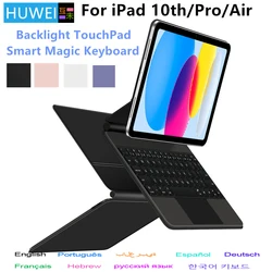 Blacklight Magisch Toetsenbord Voor Ipad Pro 11 12.9 10e 2022 2021 2020 2018 Lucht 5 4 10.9 Tablet Case Duits Spaans Arabisch Toetsenbord