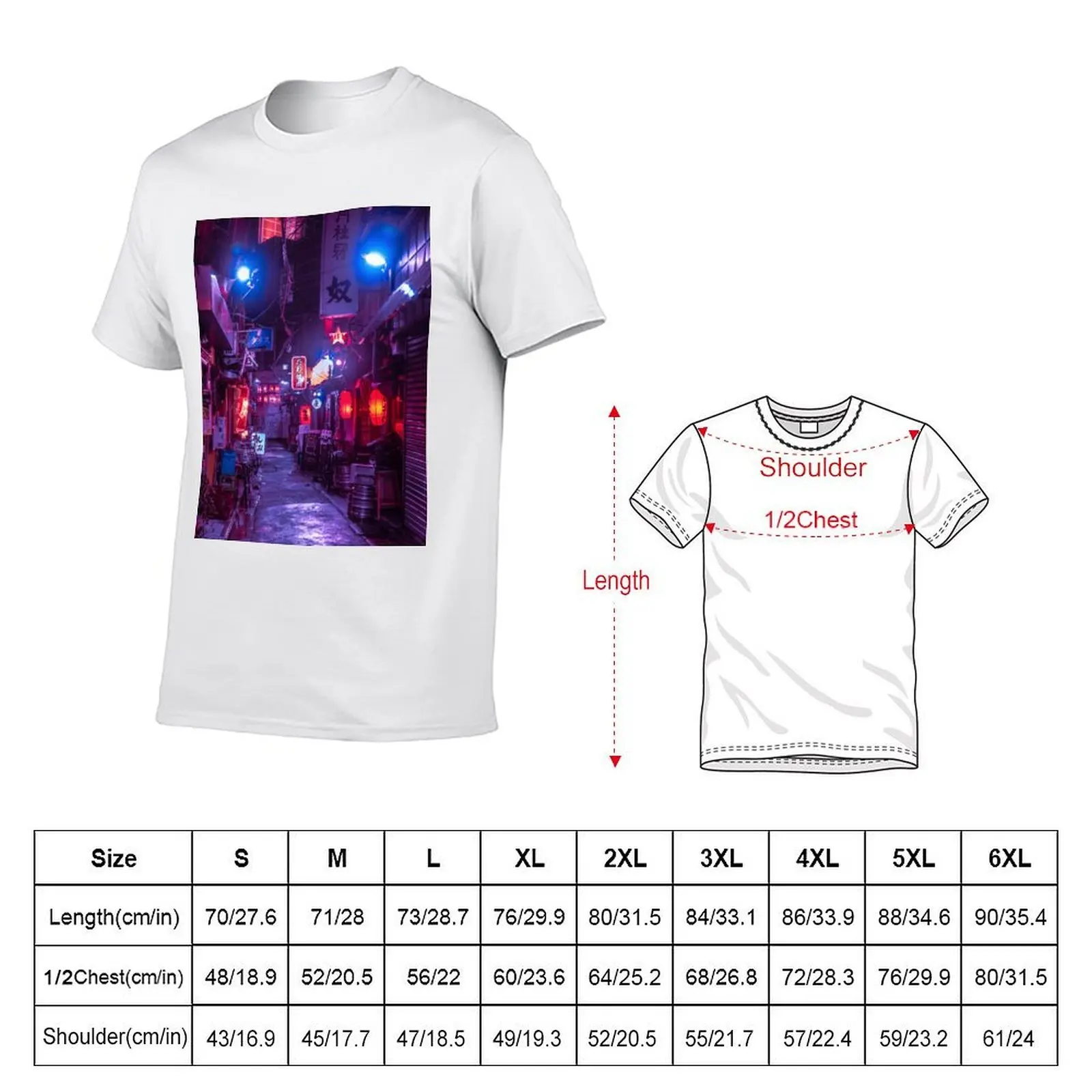 Alone on a Rainy Tokyo Night T-Shirt anime tshirt men t shirt cotton 100% T-Shirt