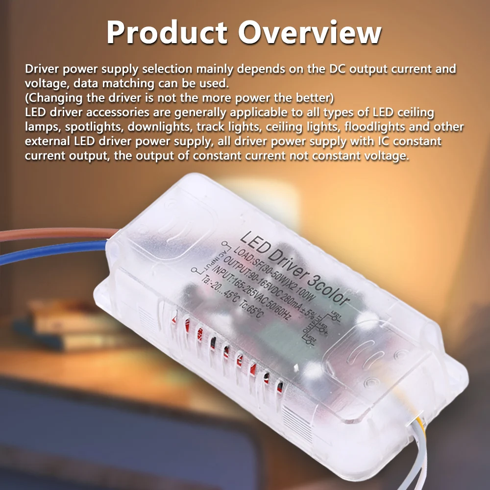 Infrared Remote Control Ceiling Light Intelligent LED Stepless Dimming And Color Driver 48W 80W 100W 120W 160W 200W 240W 288W