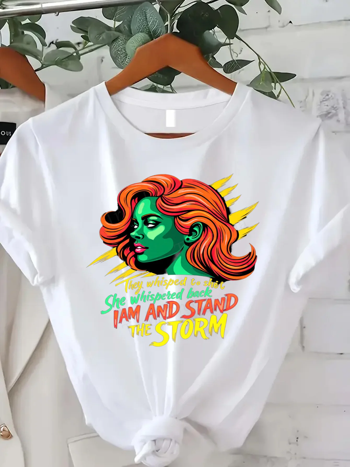 

Women T-shirt Bold Green Goddess T-Shirt | Stand the Storm | Sexy Graphic Tee for Women