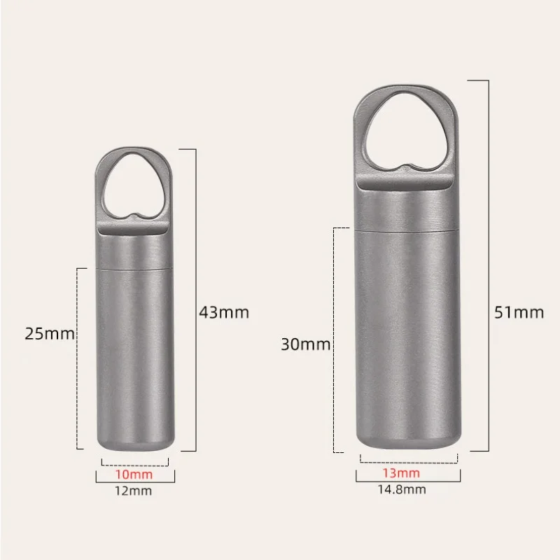 Titanium Alloy Mini Medicine Case Portable Waterproof Sealed Capsule EDC Travel Firstaid Multi-function Storage Container Bottle