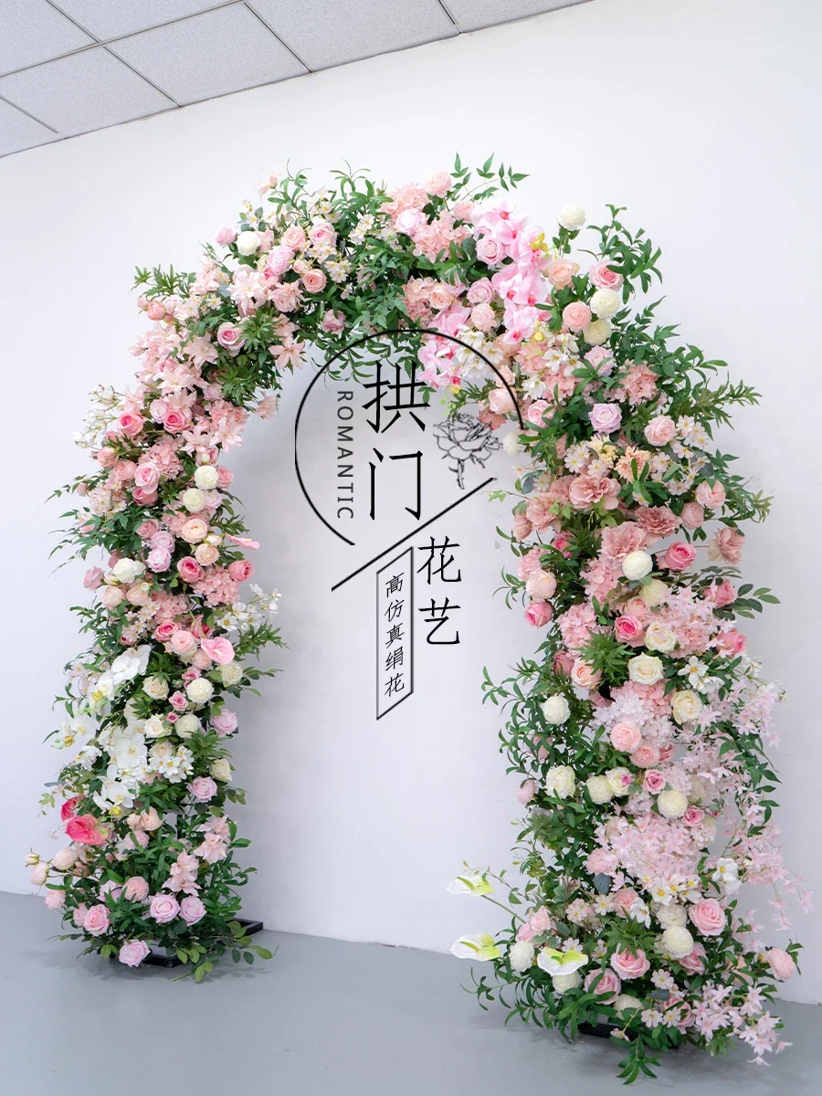 Wedding decoration arch background floral arrangement, pastoral style photography window background activity ceremony simulation