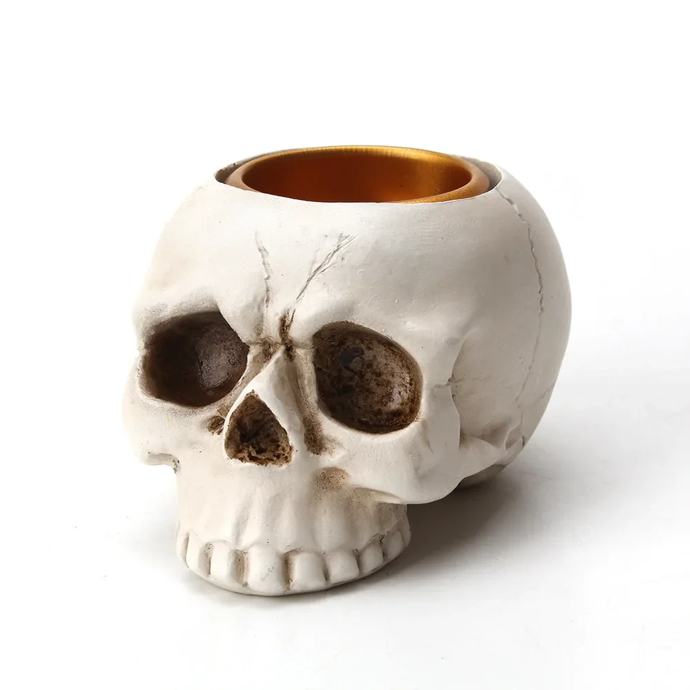 Halloween Skull Skeleton LED Candle Lamp Hand Candlestick Flame Light Horror Ornament Home Party Ghost Decoration Supplies
