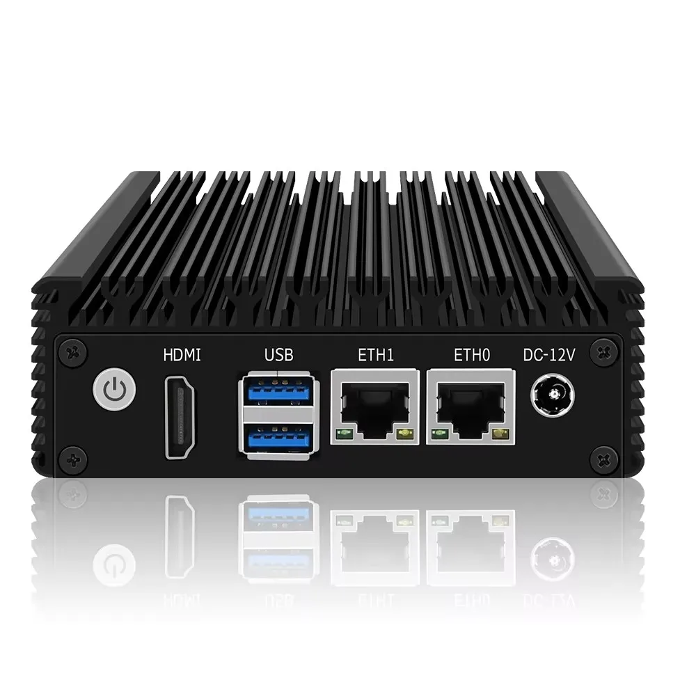 Topton X86 Fanless Mini PC J4125 N4000 Quad Core 2x i226-V 2.5G Nics Industrial Soft Router Firewall Computer PC NVMe 2xUSB3.0