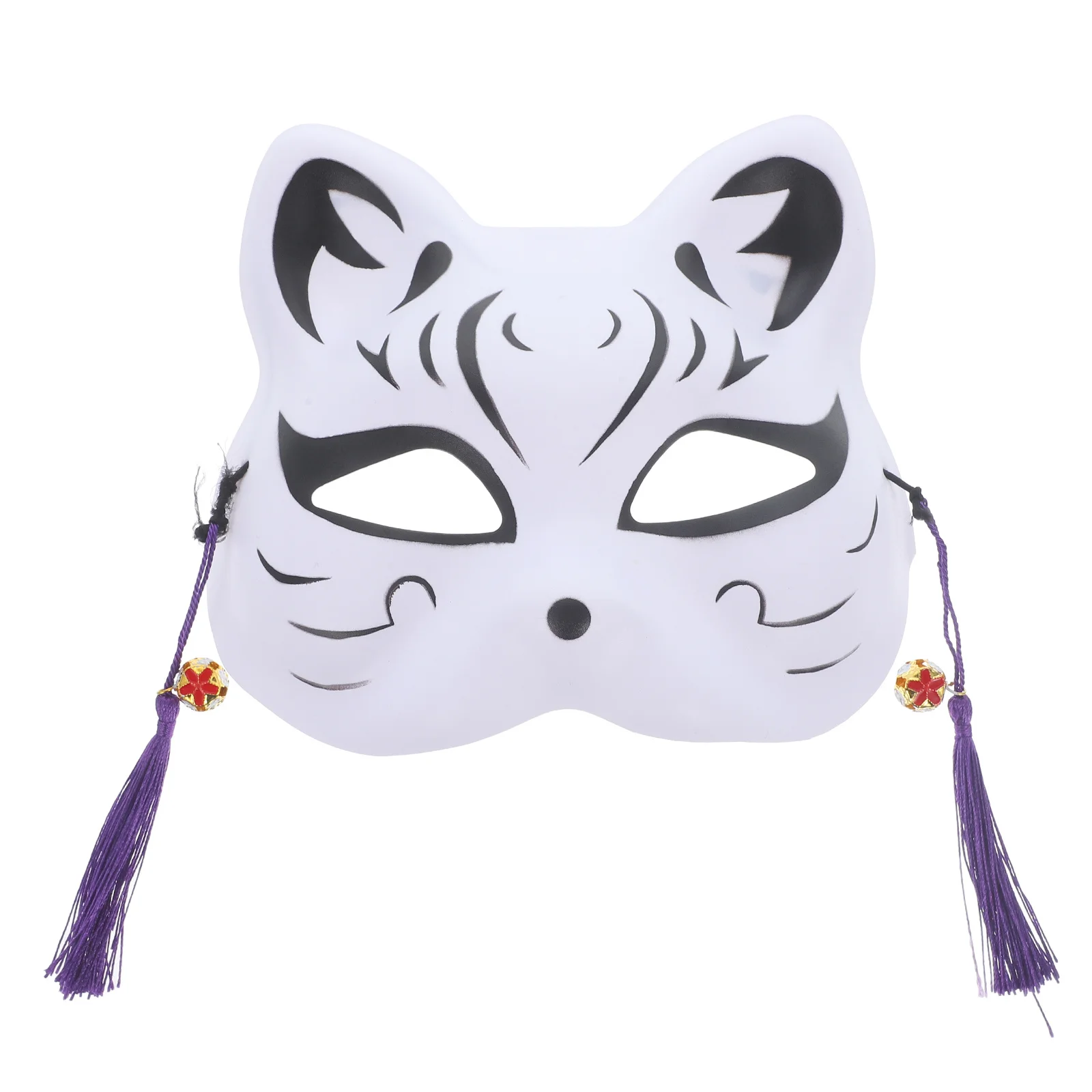 Maschera per gatti in stile giapponese, plastica ambientale, leggera, perfetta per oggetti di scena fotografici per feste cosplay