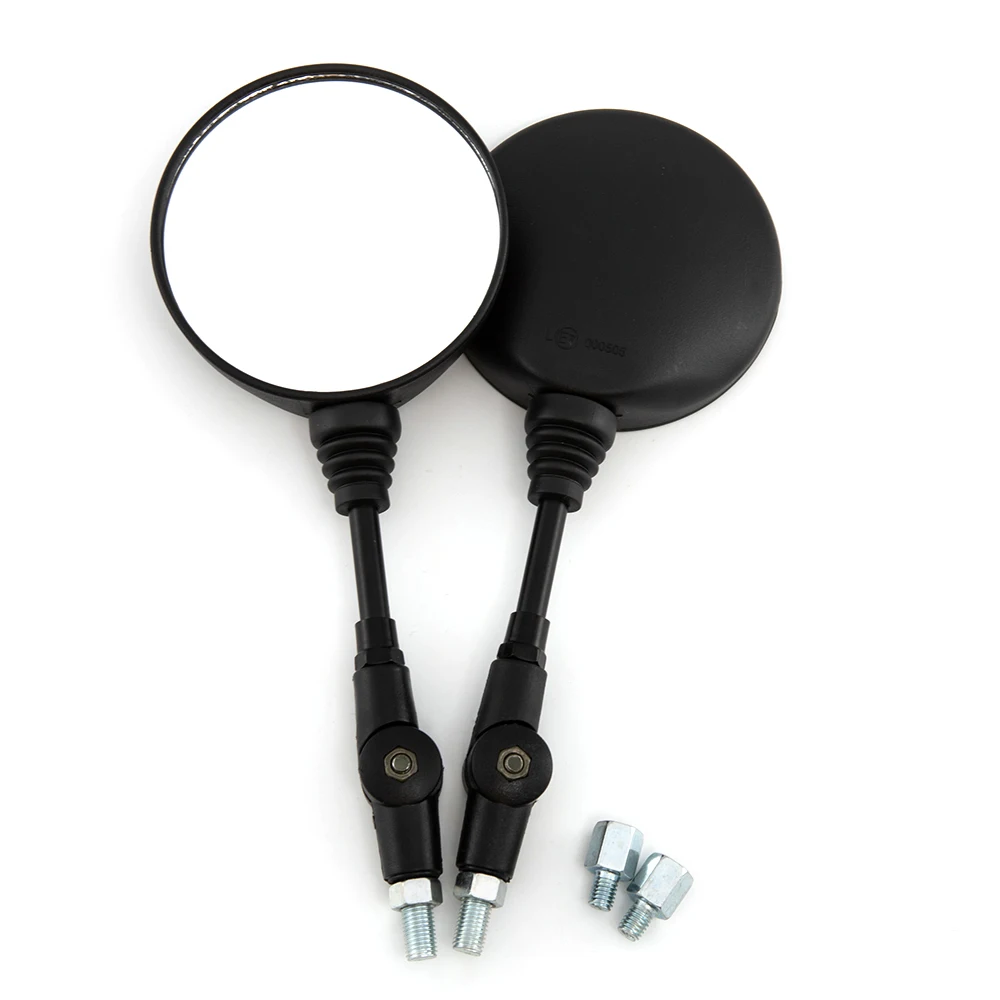 

Universal 8mm 10mm Black Motorcycle Side Mirror Motorbike Anti-fall Folding Round Rearview Mirror 360 Degree Adjustable Rotation