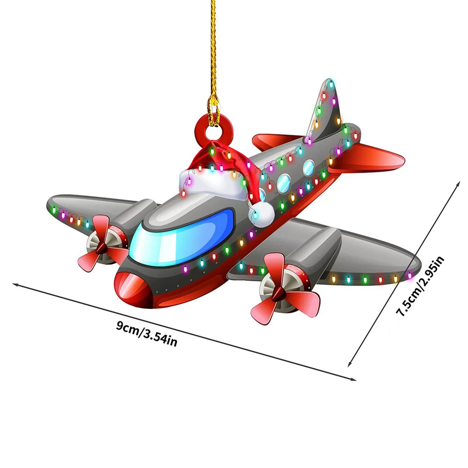 Cartoon Airplane Car albero di natale ciondolo decorazioni appese creativo 2D acrilico escavatore ornamenti aerei decorazioni per l\'albero di natale