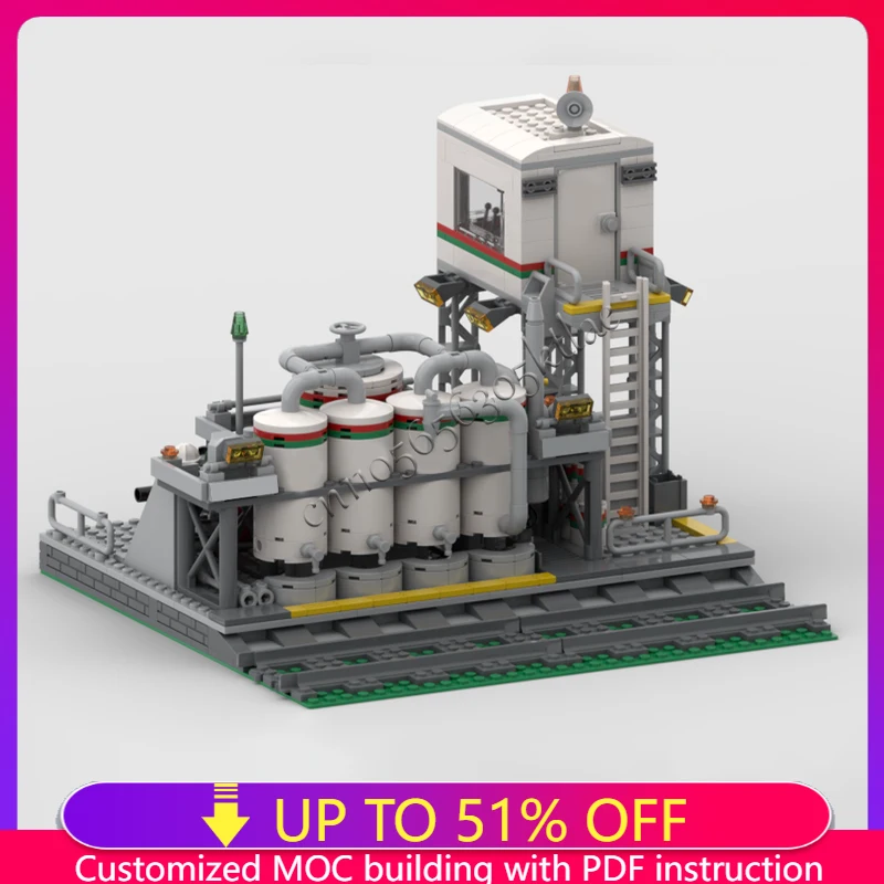 611PCS MOC City Octan Transfer Station Street Views Model Building Blocks Stacking Bricks Creative Toys Kid Gift Diy Educational