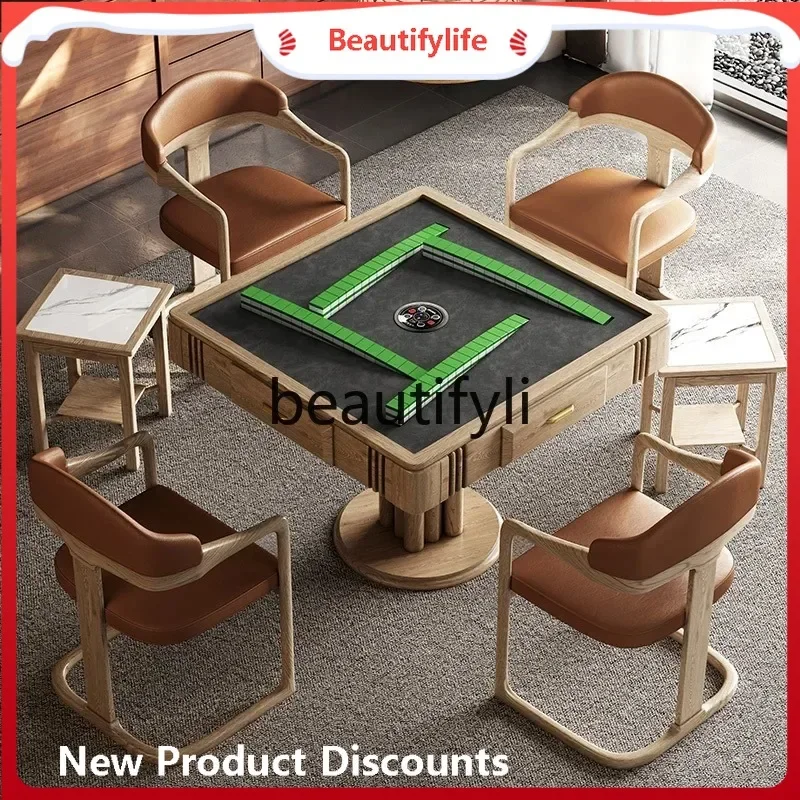 TTT Silent ultra-thin rotor movement mahjong machine dining table dual-purpose Nordic solid wood automatic
