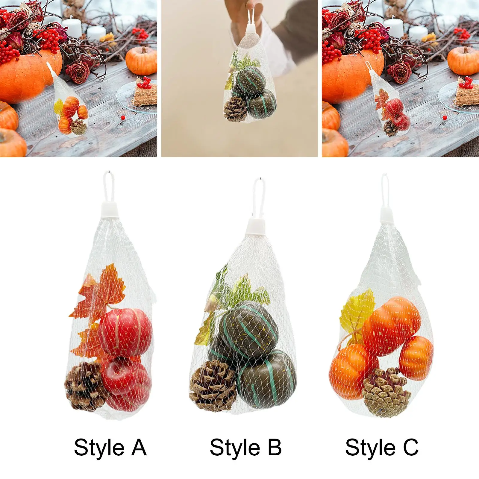 Fall Fake Pumpkins Model Artificial Vegetables Maple Mini DIY Reusable Mini Simulation Pumpkins Model for Halloween Home - view 5