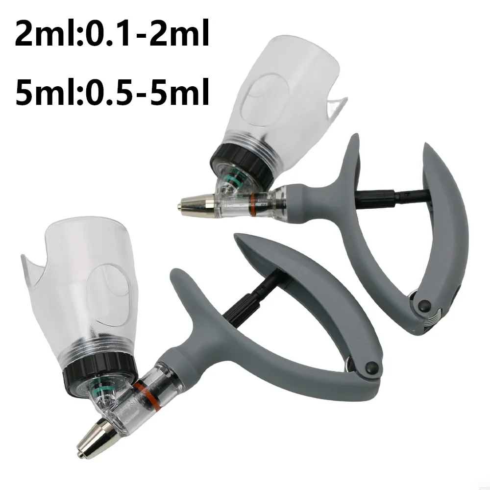 1 Pc 2/5ml Poultry Automatic Syringe With Vaccine Bottle Livestock Continuous Injector Pet Adjustable Vaccine Injection