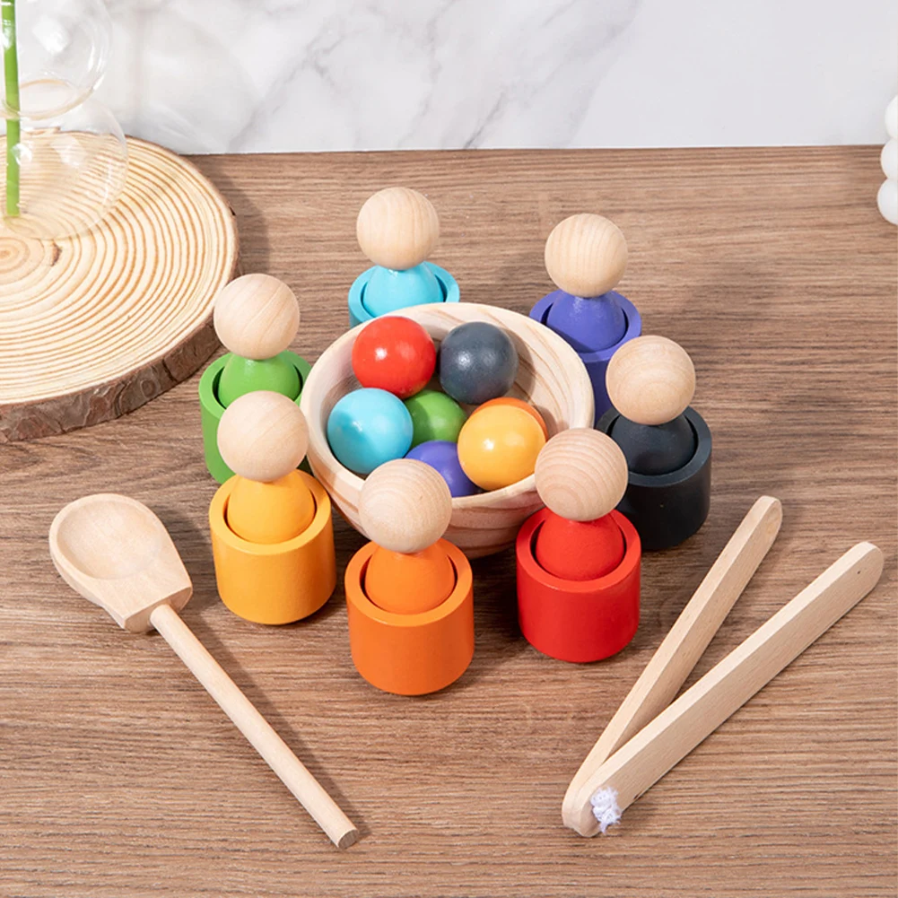 Houten Montessori Sorteerspel Multifunctioneel Montessori Kleursorteerspeelgoed Kleurafstemmingsspeelgoed voor Outdoor Travel School