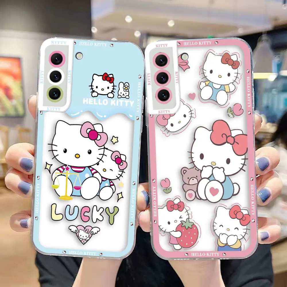 Cartoon H-Hello K-Kitty Cat Clear Phone Case For Samsung Galaxy A03 A04 A05 A05S A11 S10 S20 S21 S22 S23 S24 FE PLUS ULTRA Case