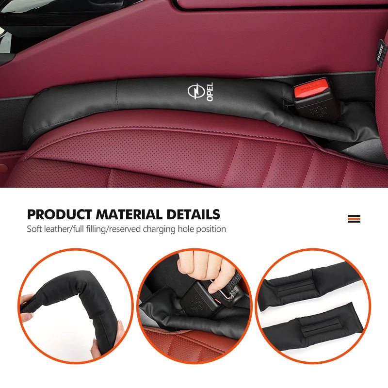 Car Styling Seat Gap Filler Side Seam Plug Leak-proof Strip Auto Storage Accessories For Opel Corsa Astra H G J Insignia Vectra view 3