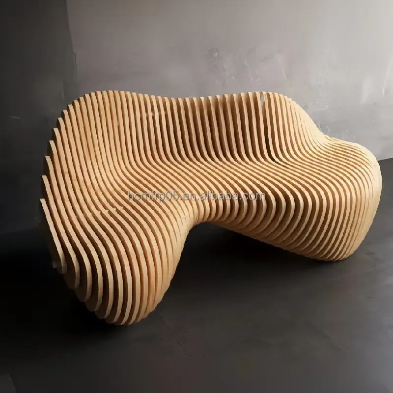 Custom Modern Wooden Public Area Hotel Lobby Seating-Large Sofa Chair with Backrest for Commercial Use