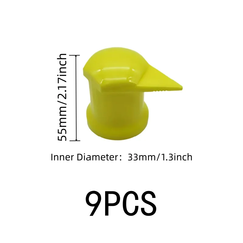 9 pcs 33mm Hexagon Dust Caps with Dust Proof Protection, ideal for Garage Workshop Use and DIY Vehicle Inspection