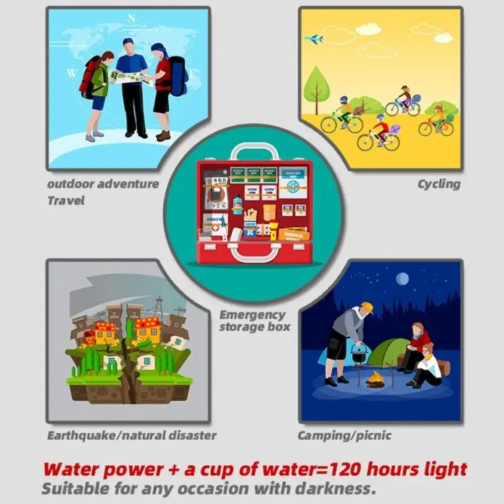 3 LED Light Salt Water Lamp Lifetime 120 Hours No Battery Emergency Light Portable Design Long Lasting Portable Lamp Survival