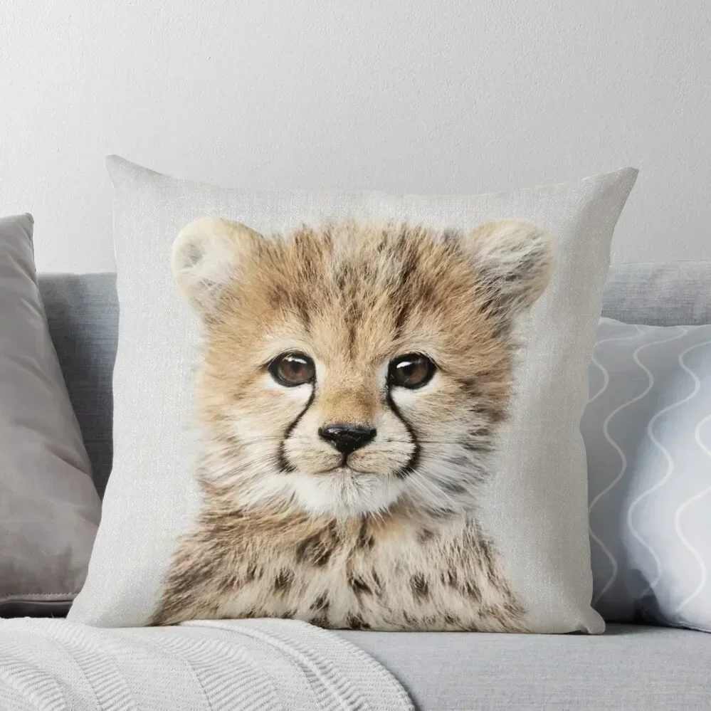 

Baby Cheetah - Colorful Throw Pillow Decorative Sofa Cushions Christmas Pillow Cases Luxury Cushion Cover pillow