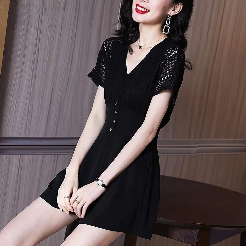 Women's Summer Clothes New Small Sexy Bodysuit Casual Fashion Shorts For Outfit High Waist Jumpsuit Set Women Ladies Clothing