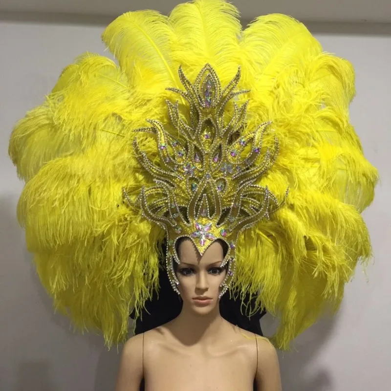 Feather headdress samba costume carnival halloween party bar