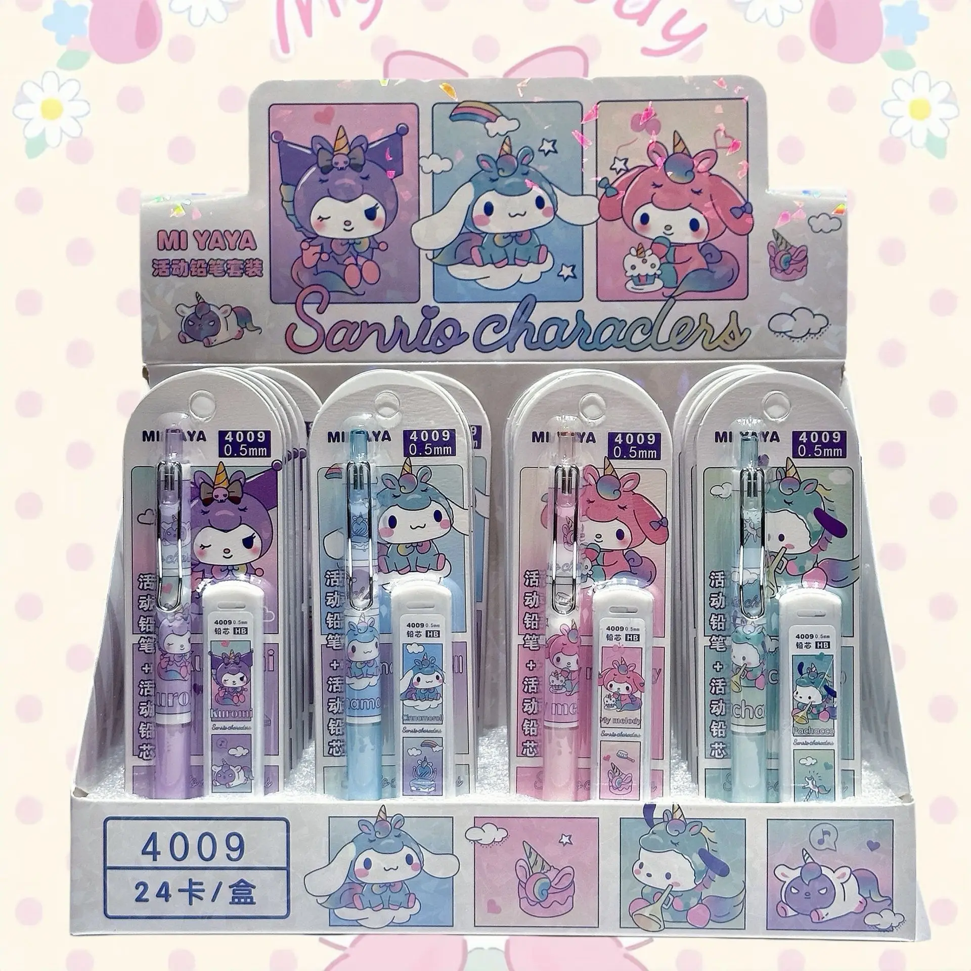 

1/2/4pcs for Kuromi Pencil Melody Cinnamoroll Mechanical Set Cute 0.5mm Drawing Writing Automatic Pen School Office Supplies