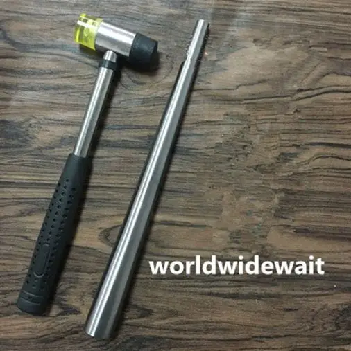 2pcs Ring Solid Iron Bar and Rubber Hammer Correct & Enlarge Tool