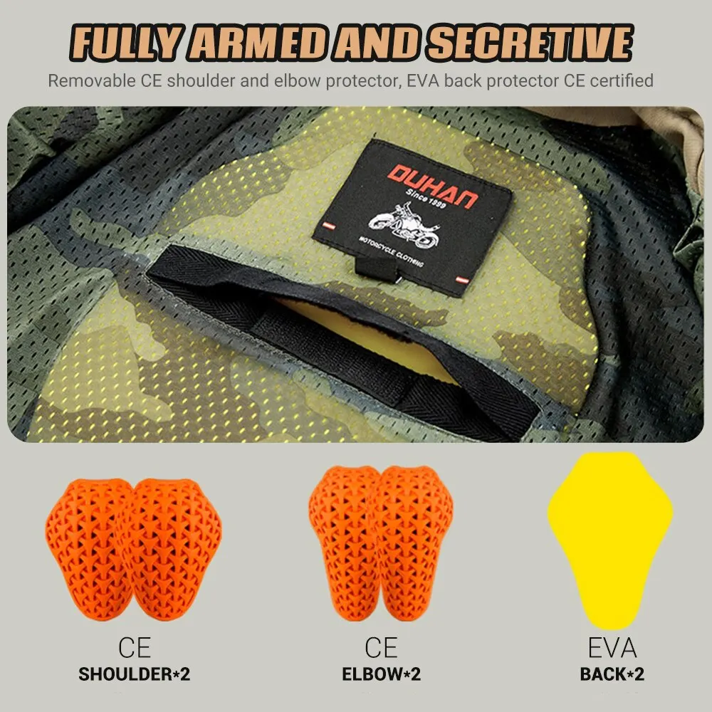 DUHAN jaket berkendara motor baru peralatan pelindung bersertifikasi CE pakaian berkendara Motocross tahan aus tahan air