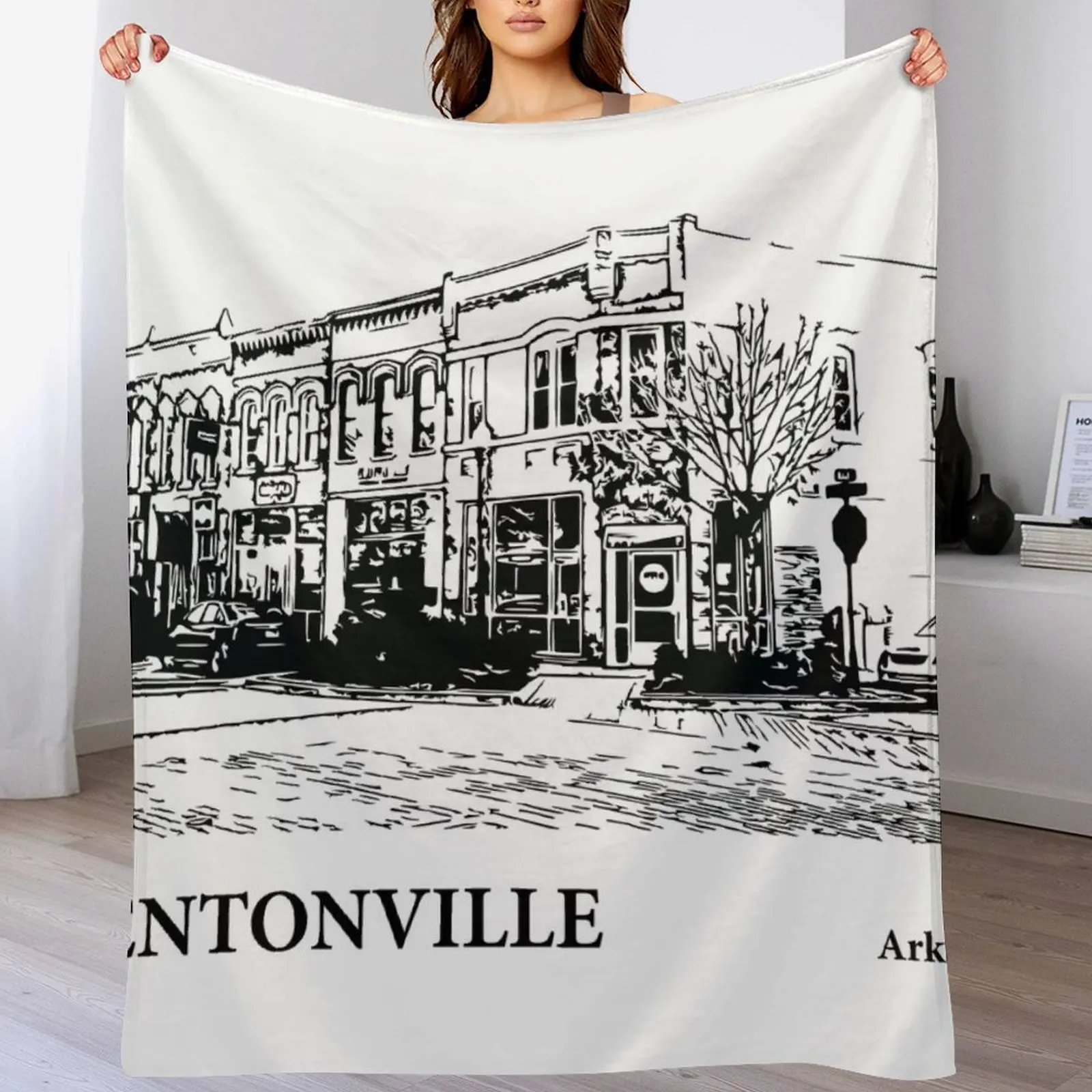 

Bentonville Arkansas Throw Blanket Portable Lightweight Blanket for Travel Camping