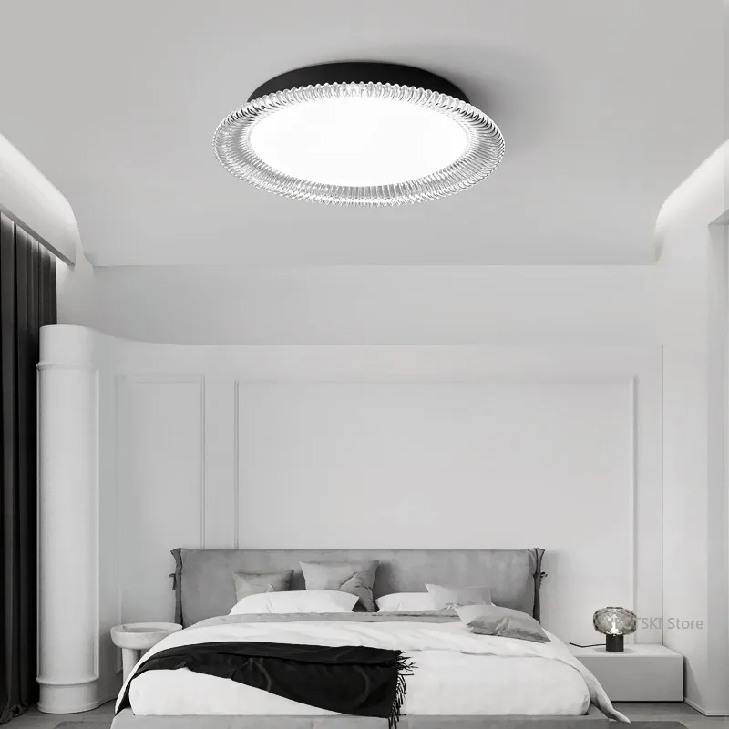 Modern minimalist light luxury eye protection ceiling light minimalist creative circular bedroom study ceiling light