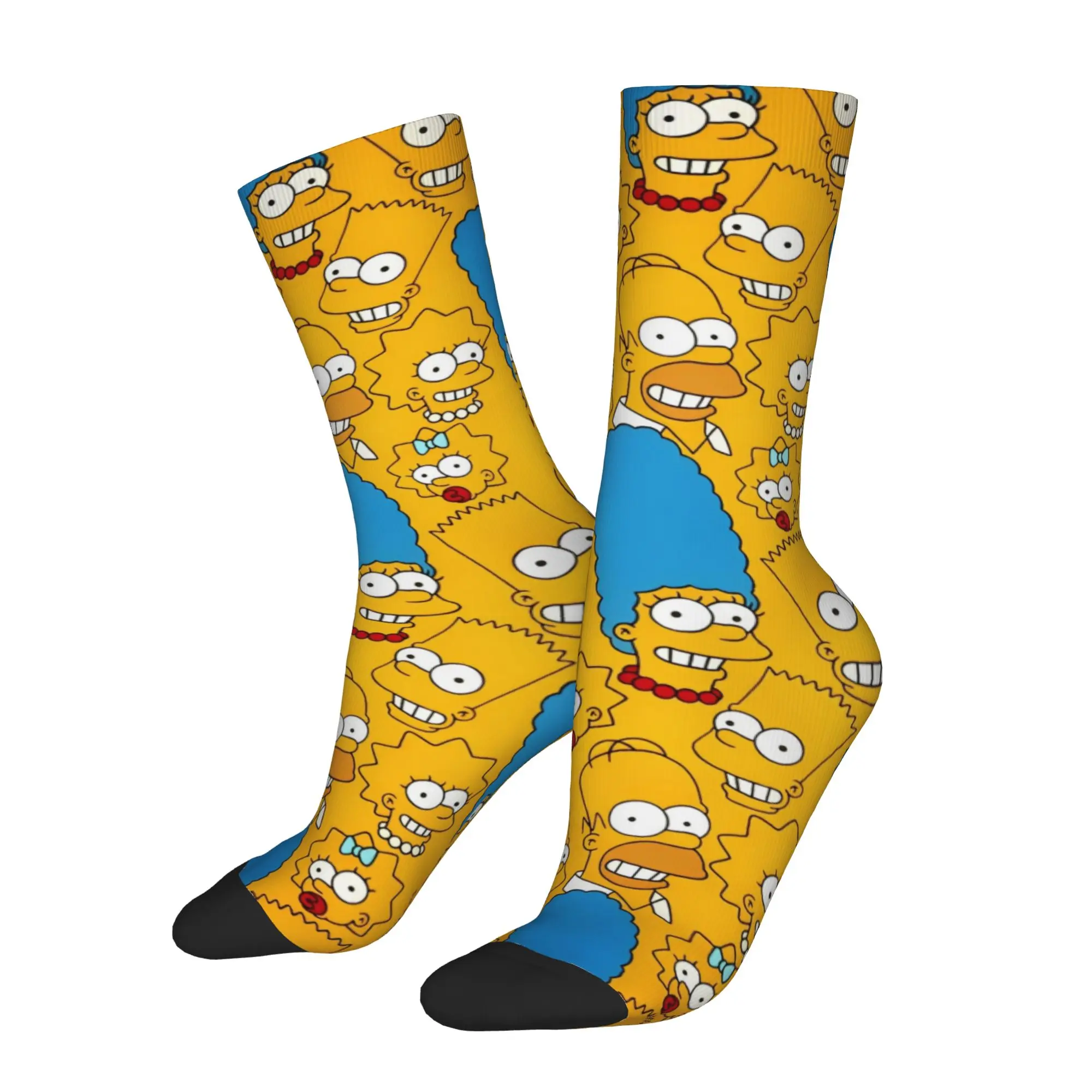 Happy Funny Unisex Socks Simpsoneds Merchandise Soft  Sport Dress Socks All Season