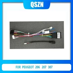 QSZN Canbus Box Cable For Peugeot 206/207/307 For 2006-2013 16 PIN Power Harness Wiring Cables Car Radio