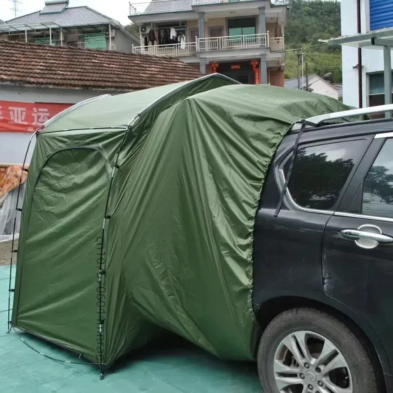 Tenda di estensione per coda per auto da viaggio con guida autonoma, tenda per coda per auto per attrezzature da esterno, materiale in tessuto Oxford impermeabile e protezione solare