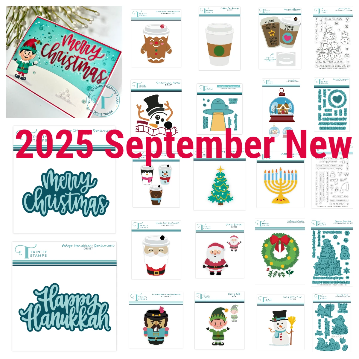 

2025 New Trinity Large Christmas Sentiment Die Stamps Cup Character Nutcracker Santa Dies Stencil Scrapbooking DIY Hallowmas Die