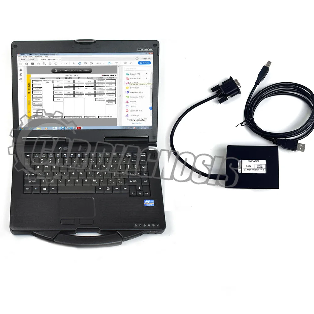 

Диагностический инструмент JUDIT-4 для полного сканирования кодов неисправностей и программирования блоков управления (ECU) для погрузчиков Jungheinrich серии Incado, в комплекте ноутбук CF53.