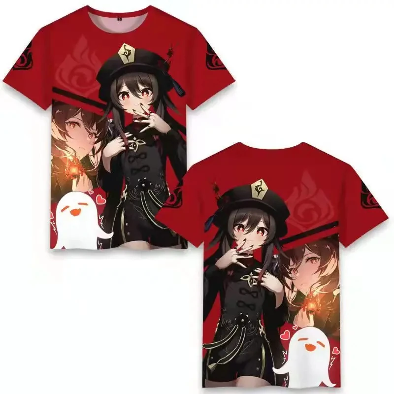 Funny 3D T-shirt Anime Game Genshin Impact Printing T-shirt Men Women Short Sleeve Tops Harajuku Casual Boy Girl Streetwear Tees