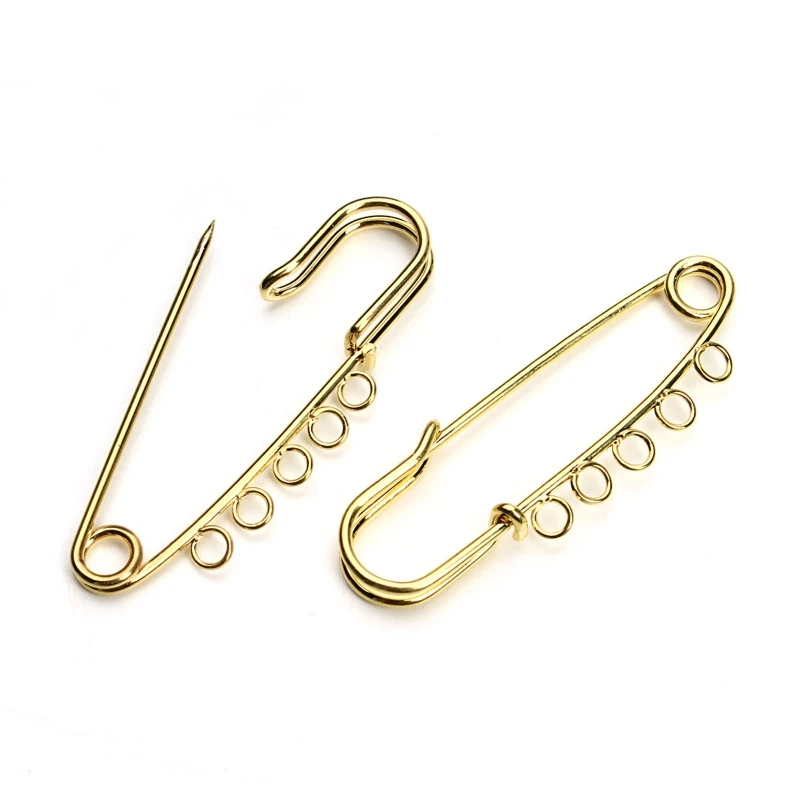 10PCS Heavy Duty Safety Pins Brooch Pins with 5 Holes for Blankets Skirts Kilts Knitted Fabric Craft Safety Brooch Pins