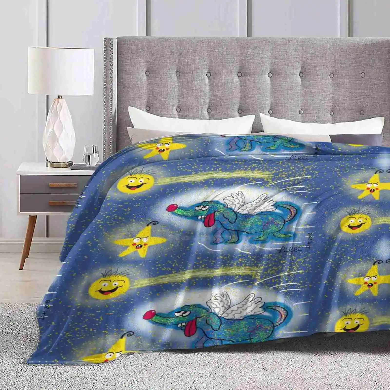 Lilli Hammer Space Fox With Starry Top Quality Comfortable Bed Sofa Soft Blanket Lilly Hammer Schickert Federal Association